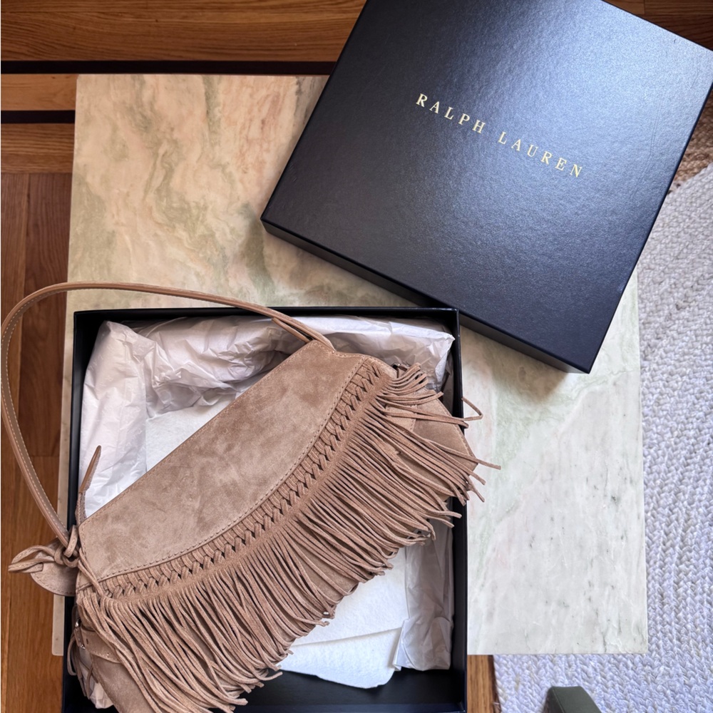 Ralph Lauren Collection Tan Fringe Shoulder Bag - Picture 13 of 13